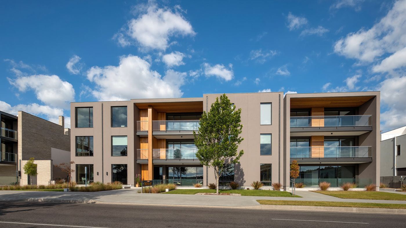 Modern well-kept duplex residential building